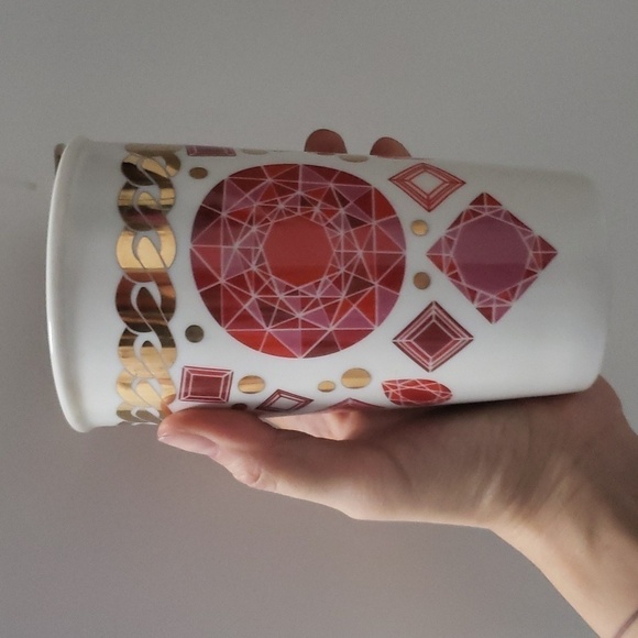 Starbucks 2014 gold and jewels ceramic tumbler 14 oz - Picture 1 of 9